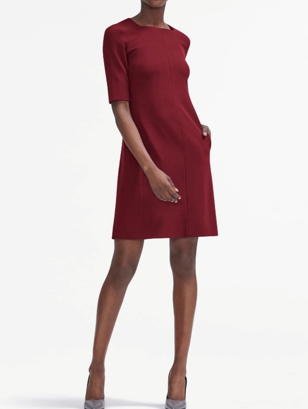 MM.LaFluer The Emily Dress Pomegranate Burgundy Aline Above The Knee